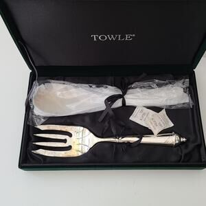 Towle silverplate Copenhagen Serving spoon and fork set New in Box
